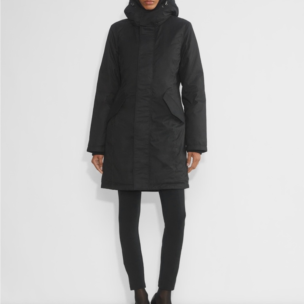 Women's Black Hooded Coat